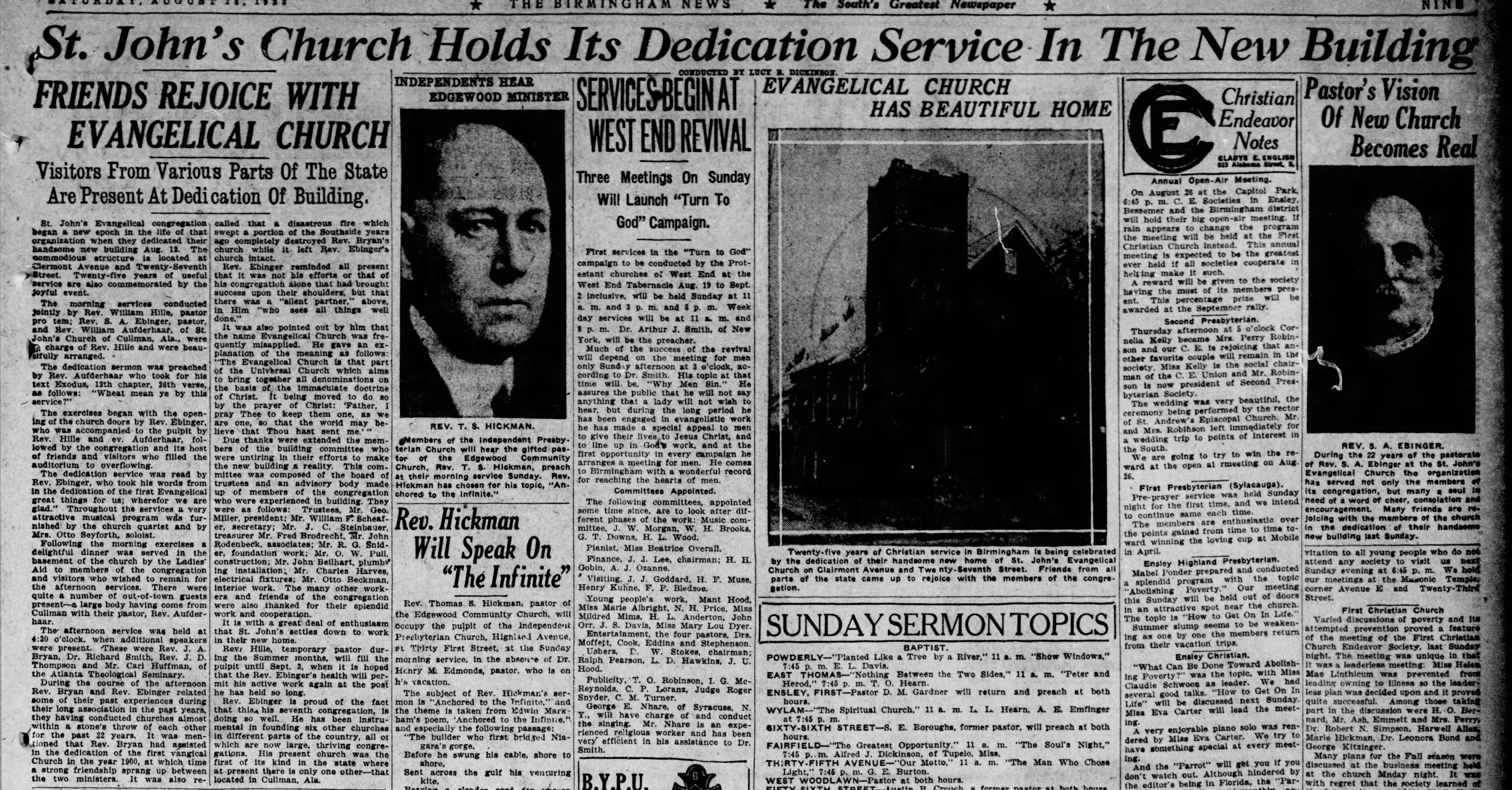 St. John's Church Holds Its Dedication